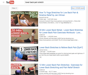 lower back pain stretches on youtube